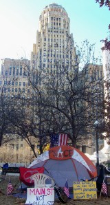 occupy buffaly city hall in background one