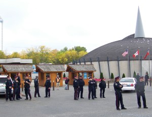 police in front of marineland october 2012
