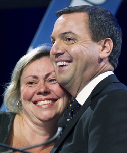 Tim Hudak and wife Deb Hutton, who was an advisor in Mike Harris's inner circle before taking on a job at Hydro One under Eleanor Clithrroe