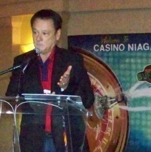 Niagara Falls MPP Kim Craitor speaking last year on future of casinos in his Ontario border area riding. File photo by Doug Draper