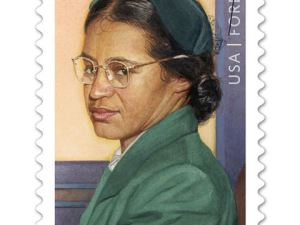 The new U.S. Rosa Parks postage stamp.