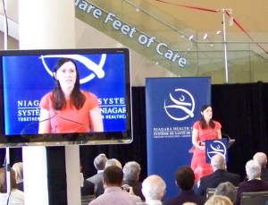 Wendy Metcalfe, Sun Media editor in chief for the St. Catharines Standard and affiliated media products, plays master of ceremonies for the NHS.