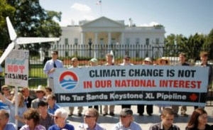 Another of many protests against the tar sands and Keystone pipeline in front of the White House
