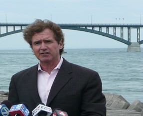 U.S. Congressman Brian Higgins, speaking for improving the flow of traffic across the Peace Bridge and other border crossings. File photo from the office of U.S. Congressman Brian Higgins 