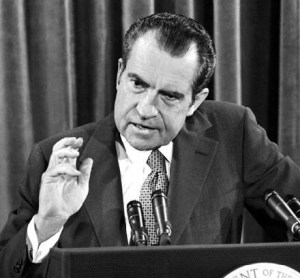 Gord Nixon apologizes to the Canadian people .. oh sorry did I get the wrong picture... that was Richard Nixon apololgizing to the American peope, right? And some of us may remember how much that was worth. Sorry. We wiill get the real Nixon from the bank in a photo below.