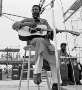 Richie Havens opening the legendary Woodstock festival.