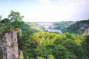 An aireal view of the Niagara Glen area along the lower Niaara River.