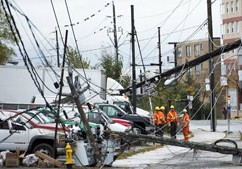 Downed Toronto area hydro lines from the Hurricane Sandy storm that swept through much of the northeastern United States and regions in Ontario, Quebec and Atlantic provinces in October, 2012.