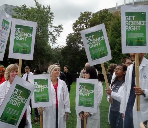Scientists forced to rally for science in Harper's Canada.
