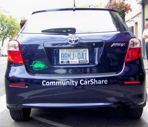 back of carshare vehicle three