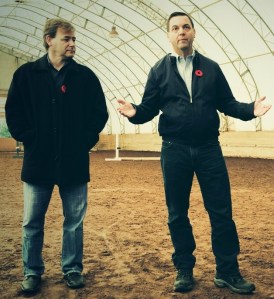 Niagara Falls Tory candidate Bart Maves with the party's leader, Tim Hudak, at one of many media events over the past several months.