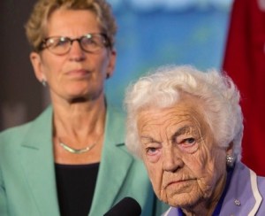 Legendary Mayor of Mississauga, Hazel McCallion, endorses Liberal Premier Kathleen Wynne.