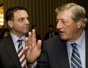 Mike Harris leads his comrade in arms and Ontario's Mike Harris lite, Tim Hudak