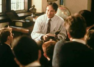 Robin Williams as the English teacher in Dead Poets Society
