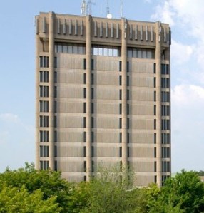 Brock University's landmark tower complex above the Niagara Escartpment in St. Catharines, Ontario
