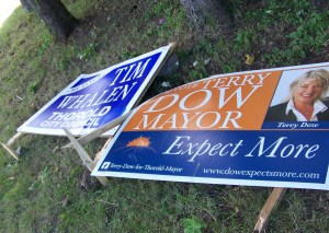 These are among many of the campaign signs kicked down in Niagara late this September
