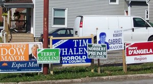 Just one of many places in Niagara, Ontario where the municipal election signs are now out. Now it is up to you to get involved in a vote for our region's future.