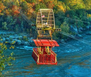 The iconic Areo Car still riding people above the Niagara River Gorge 98 years later. File photo courtesy of NPC