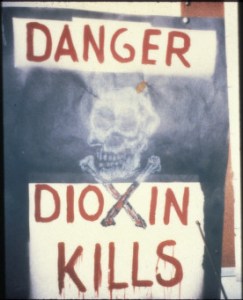 A sign posted at the Love Canal site in Niagara Falls, New York more than three decades ago by some of its now long-gone residents.