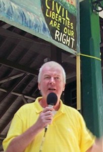 Peter Kormos speaks out at a public rally in St. Catharines' Montobello Park following the disgraceful arrests at the G20 Summit in Toronto, where few other provicincial or federal reps in this region had the courage to do it. File photo by Doug Draper