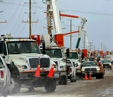 Hydro One crews repairing damage following a severe winter storm