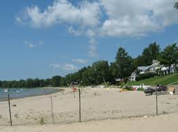 Property owners along one stretch of Lake Erie in the Fort Erie, Ontario area have shoreline fenced off right down to the water.
