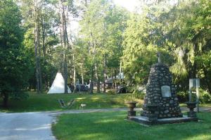 Threatened landscape in Midhurst near Springwater Provincial Park north of Toronto. Land on left is in park and immediately to right is threatened by urban sprawl.