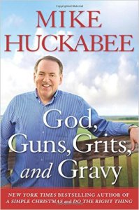 A book cover for one of the characters vying for the Republican Party nomination to run for president. This guy prides himself in being a good, God-fearing evangelical Christian and yet remains an ardent opponent of controlling the sale of guns to screwballs, even in the midst of all the gun-related carnage. 
