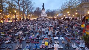 Shoes from around the world in Paris to press for a solid climate agreement