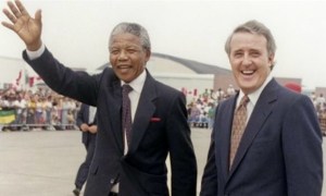 Nelson Mandela visits Canada to thank the Mulroney government and Canadian people for pressing for his release from a prison in his native South Afica