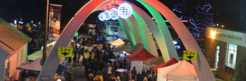 Main village of Pelham at Christmas