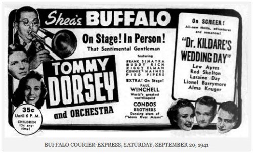 An add for that Frank Sinatra appearance at Shea's Buffalo Theatre on September 19th, 1941.