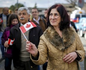 Syrian refugees arriving recently in Canada.