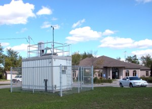 One of many air quality monitoring stations operated by the Ministry of Environment & Climate Change in Ontario.