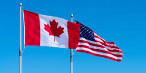 canada u.s. flags