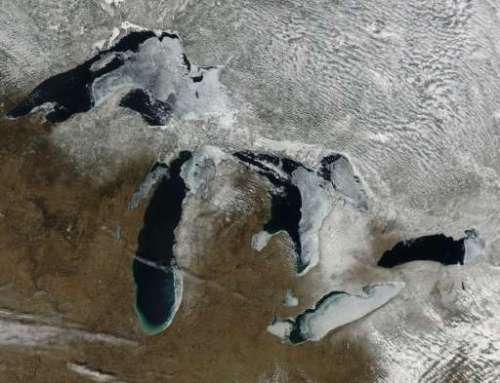 Our Great Lakes - the largest single reservoir of fresh water on the plant - a year ago this March, from outer space.