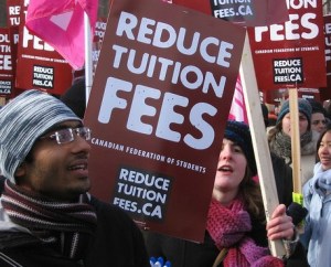 One of numerous rallies held over the years, protesting soaring tuition fees in Ontario