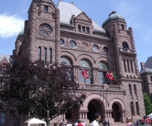 The Ontario legislature at Queen's Park in Toronto where the controversy over political fundraising rages on.