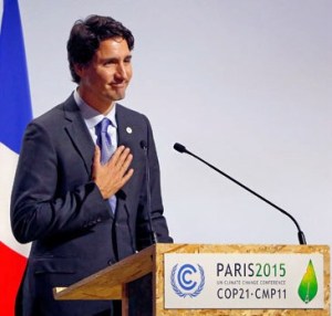 Canada's Prime Minister Justin Trudeau in December, 2015 at Paris Climate Summit