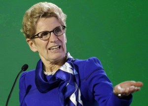 Ontario Premier Kathleen Wynne making a point