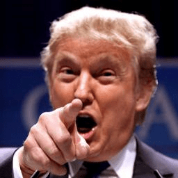 Donald Trump revin' them up at one of his rallies