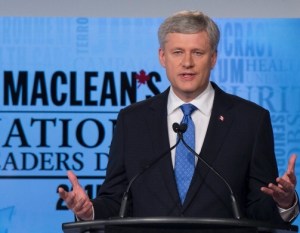 Stephen Harper, during a federal election debate Maclean's magazine helped sponsor last year.