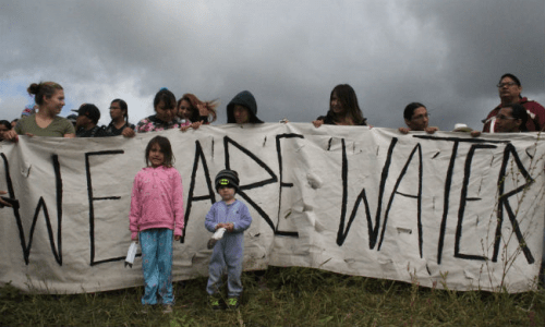 A rally by young members of the Standing Rock Reservation earlier this August against pipeline
