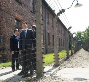 Canada's Prime Mnister Justin Trudeau during a recent visit to the notorious Auschwitz death damp in Poland
