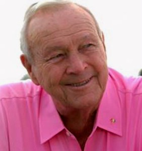 As we remember him more recently, still out on the golf course, playing the perfect TV pitchman for products