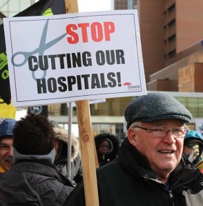 In recent years, the Ontario Health Coalition has held several demonstrations to save hospitals and publily funded health services across the province.
