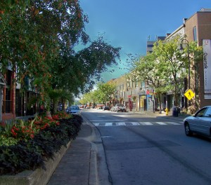 Downtown St. Catharines, Ontario streetscape, St. Paul Street, south of James Street. Photo by Doug Draper