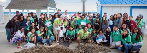 Some of the many Adopt-A-Beach volunteers working with the Alliance for the Great Lakes