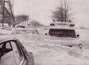 This ambulance and the cars around them were not going anywhere - a typical scene on the highways and streets of Niagara and Western New York during the storm