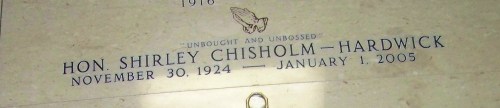 A marker for Shirley Chisholm's final resting place in Forest Lawn Cemetary in Buffalo, New York. File photo by Doug Draper